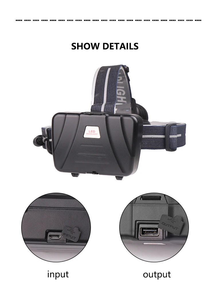 xhp70 puissante rechargeable a led headlight 18650 Zoom high power led headlamp lampe frontale usb head lamp head torch lantern