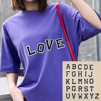 

Bag Patch DIY Sew Shoe Iron On Embroidered Black Letter A-Z Clothing Motif Hat Applique Accessories