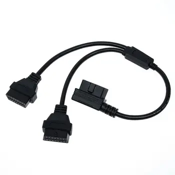 

1.6ft 50cm OBD2 OBD II 16Pin Splitter Extension Y Cable Male to Dual Female K1AF