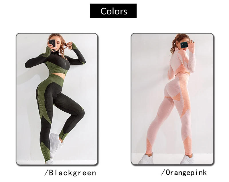 Бесшовный комплект для йоги женский спортивный костюм для спортзала леггинсы с высокой талией для бега футболки для фитнеса Спортивная одежда для тренировок 2 шт