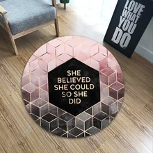 60 см круглый Печатный дверной коврик Геометрическая в нордическом стиле английские коврики для спальни круглый коврик мягкий фланелевый коврик для гостиной