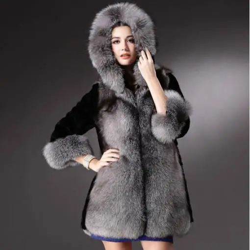 Mink 2020 Winter Women's Faux Fur Coat Artificial Overcoat Furry Jacket Femme Plus Size Fake Outwear Z178 | Женская одежда