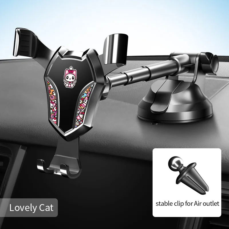 Lovely cat Автомобильный держатель для телефона Gravity Phone Stand 360 Поворот приборной панели лобовое стекло Автомобильный держатель Подставка держатель для телефона, VOITURE - Цвет: Lovely cat