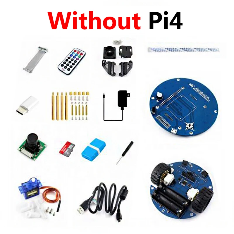 Without Pi4 Raspberry pi 4b alphabot2 видео умный робот - Комплект: Without Pi4