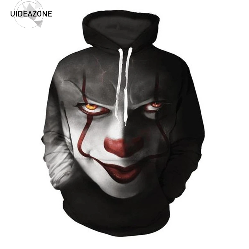 

Pennywise 3D Clown Ice Skull Hoodie Sweatshirt Men Women Pullover Hoody Top Sudadera Hombre Casual Sportswear Tracksuit EUR Size