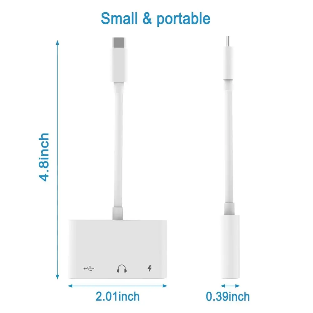 3 в 1 type-C адаптер 5 В/3A PD Быстрая зарядка разветвитель USB-C к музыки 3,5 мм/Ethernet OTG адаптер/OTG кардридер