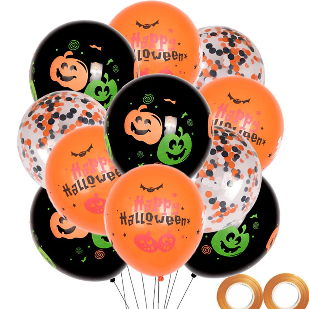10X Halloween Foil Balloon Pumpkin Cat Party Home Decor For Kids Gift Decoration