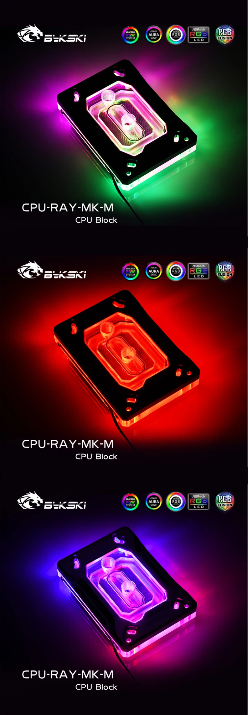 watercooler acrílico rgb edição, CPU-RAY-MK-M