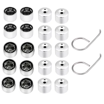 

20pcs 17mm Nuts Cap Bolt Covers Chrome Alloy Wheel Locking For VW Passat Golf Bora Chrome