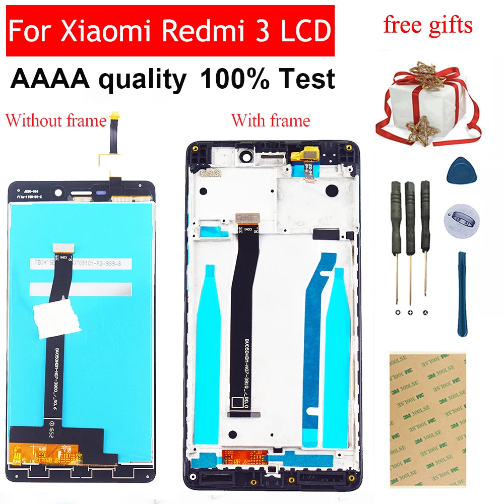 Продажа Для Xiaomi Redmi 3 ЖК дисплей сенсорный экран дигитайзер Сенсорное стекло для Xiaomi Redmi 3S ЖК экран сборка Рамка Замена