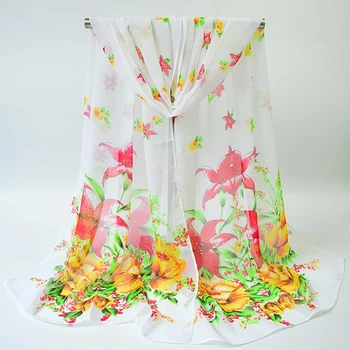 

women scarf 2020 new summer beach sunscreen scarves long thin chiffon scarf printed warps shawl for ladies muti-styles