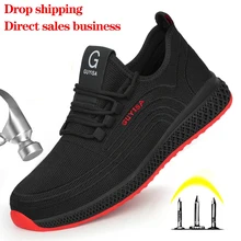 

2021NEW Male Steel Toe Work Shoes Lightweight Work Boots Man Safety Shoes Men Puncture-Proof Safety Boots Working Sneakers