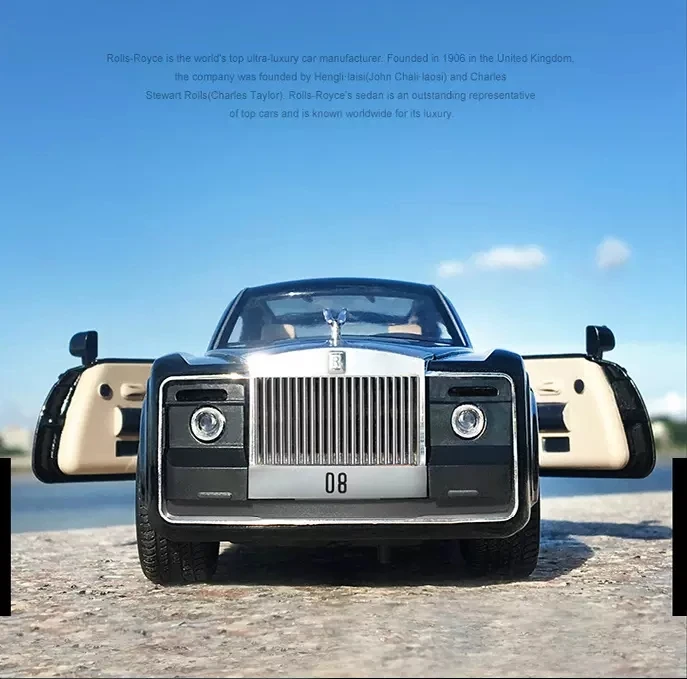 Alloy car model 1:24 Rolls Royce shadow boy audio visual toy six door children's birthday New Year gift | Игрушки и хобби