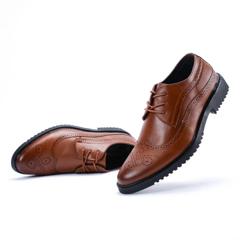 

2019 Four Seasons New Style MEN'S Leather Shoes Lace-up Bullock Varved Korean-style Trend MEN'S SHOES Sub-MEN'S SHOES