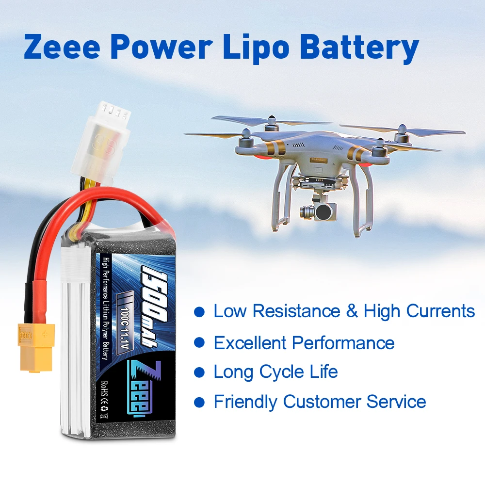Zeee 2 блока 11 1 V 1500mAh 100C 3S литий полимерный аккумулятор с XT60 разъемом мягкий корпус