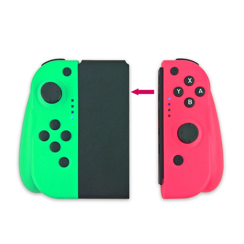 Беспроводной игровой контроллер Bluetooth подходит для ручек Ns Joy-Con(L/R) поддерживает проводной/беспроводной джойстик подключения(розовый+ Gr