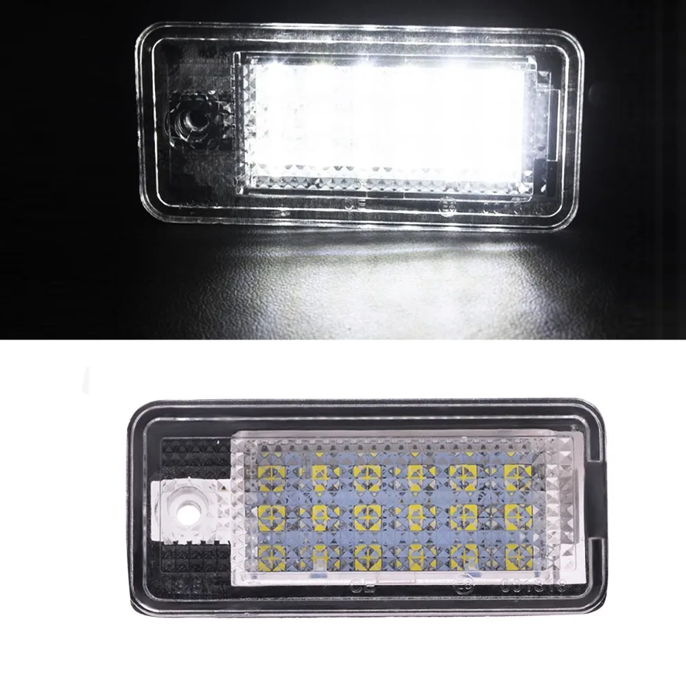 

1pair white LED Number License Plate Lamp Light 3W 18Led Bulb Number Plate for Audi-A3 8P A4 S4 RS4 B6 B7 Q7 A6 S6 C6 A8 S8