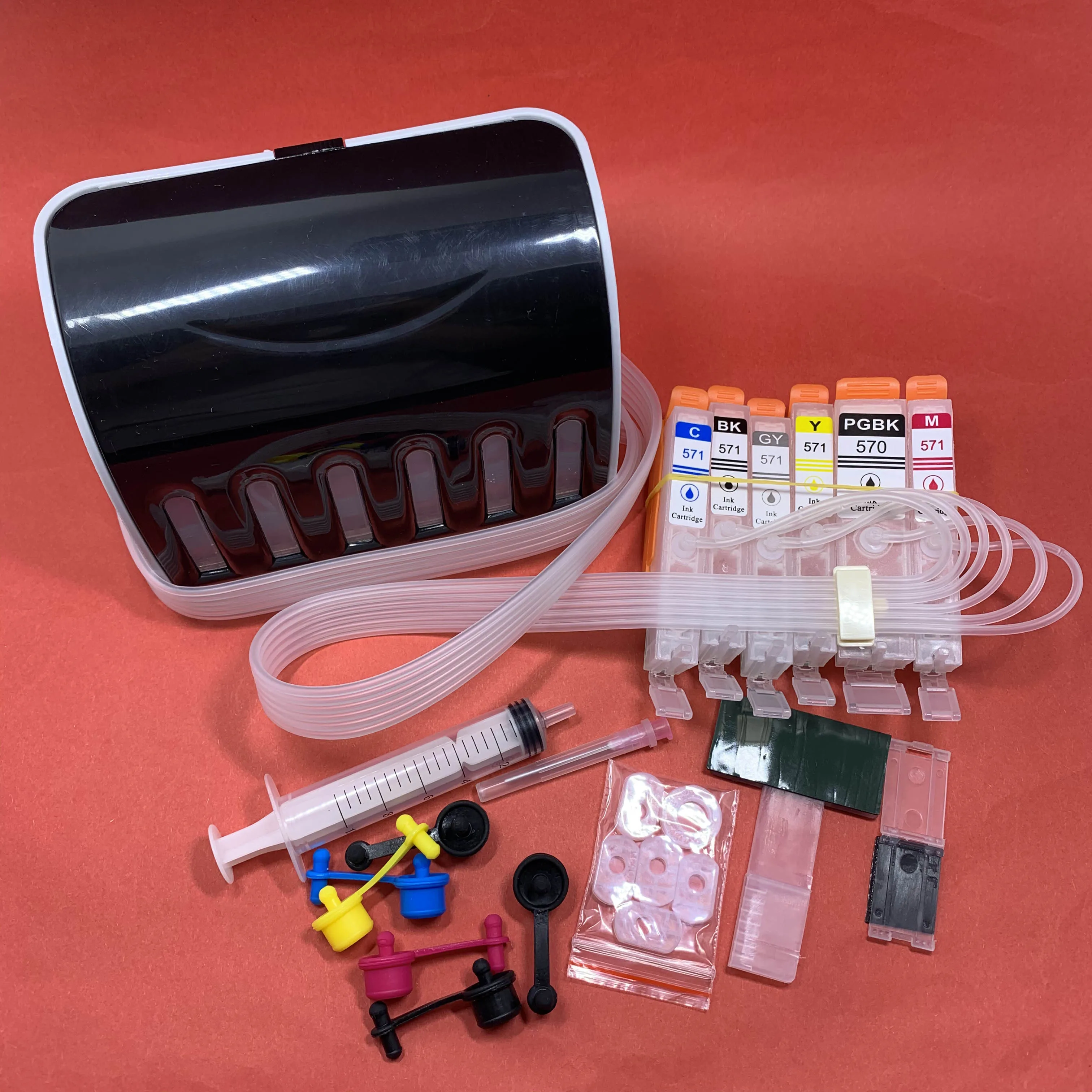 YOTAT 6 видов цветов СНПЧ картридж PGI570XL PGI-570XL PGI-570 CLI-571 для Canon PIXMA MG5750 MG5751 MG5752 TS9050 TS9055 TS8050