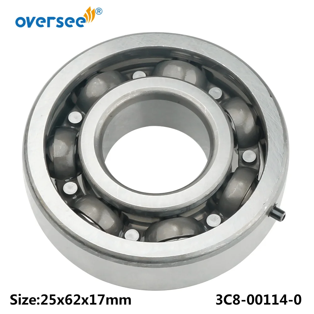 9603-3-6305 Ball Bearing For Tohatsu Outboard Motor 2 Stroke 9.9HP 15HP 18HP Crankshaft Size 25x62x17; 3C8-00114-0，3C8-00114