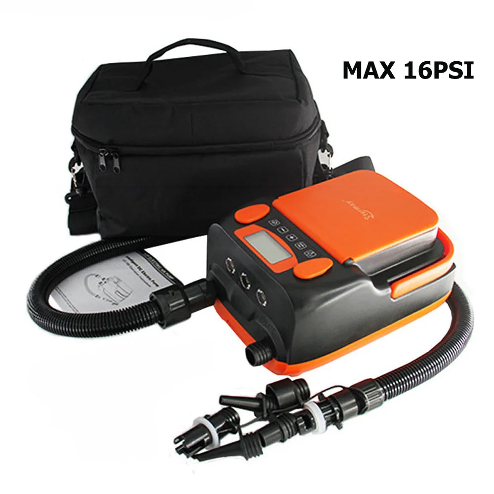 12V SUP Electric Air Pump 16PSI High Pressure Air Pump AutoOff Electric Pump Inflator/Deflator for Inflatable Boat SUP Surfboard