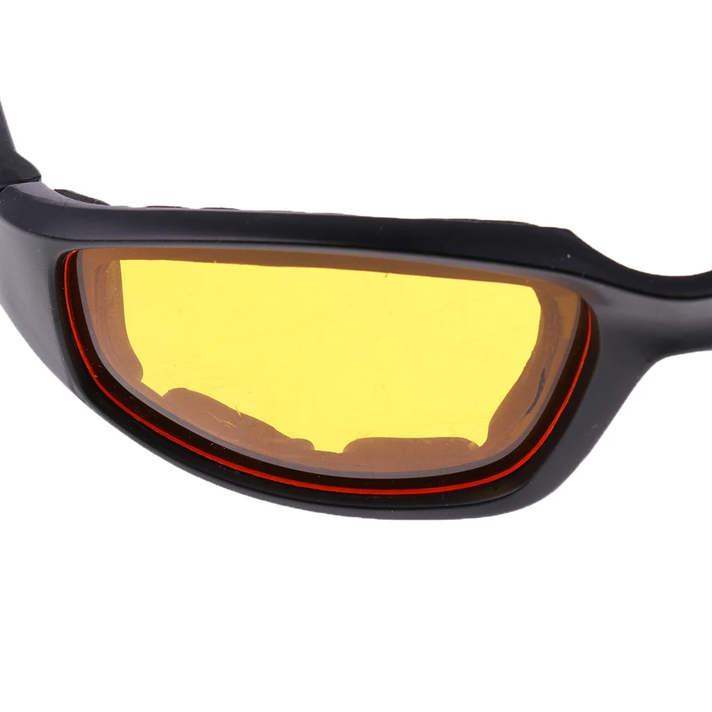 Motorcycle Motorbike Riding Glasses Wind Resistant Padded Comfortable Yellow