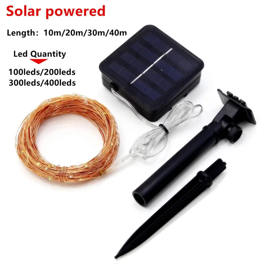 Günstige 100 200 500 LED Outdoor Solar Lampen LED Lichterketten Fee Urlaub Weihnachten Party Girlanden Solar Garten Wasserdicht lichter