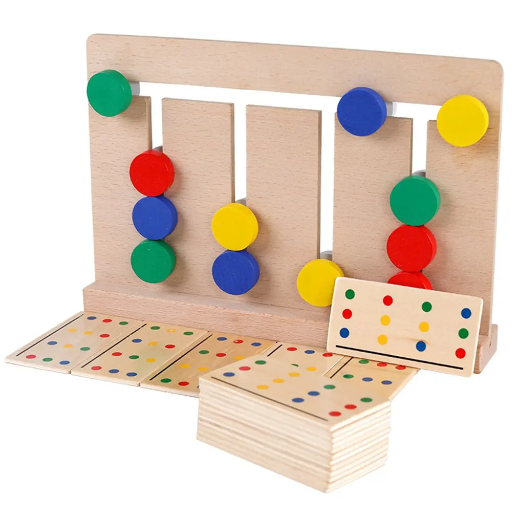 

Baby Wooden Toy four-color game Montessori enlightenment teaching aids toys for Early Childhood Education Preschool Learning