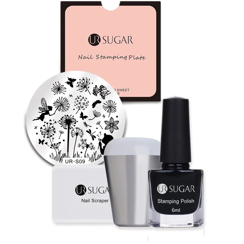 Ur Sugar 4 шт. штамповочная пластина для полировки стемпер скребок для дизайна ногтей пластина инструмент для печати изображений инструменты для маникюра DIY дизайн - Цвет: 4pcs