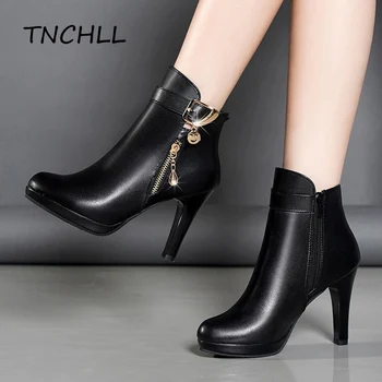 

Autumn Winter Women Ankle Boots Fashion Warm High Quality Zipper Pointed Toe Thin Heel Shoes Casual Female Boot SE5097