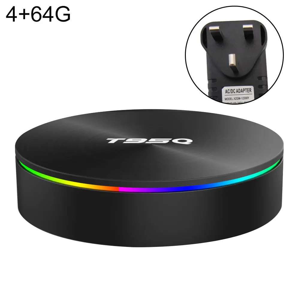 Новейший T95Q Android 8,1 Smart tv BOX 4GB+ 64GB 4K четырехъядерный WiFi Netflix Youtube Google Play домашний аудио медиа - Цвет: UK Plug 4 64G