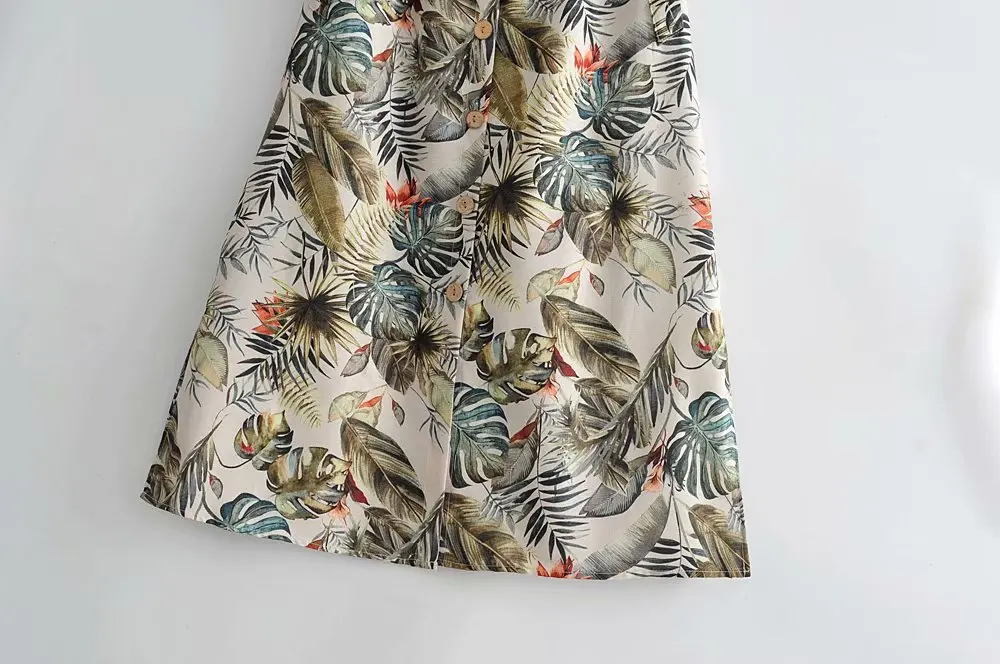Новая женская тропическая юбка миди с цветами и листьями с принтом faldas mujer Женская стильная эластичная талия vestidos повседневные юбки QUN396