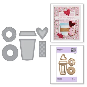 

2020 New Cartoon Cup Heart Donuts Metal Cutting Dies Scrapbooking For DIY Decorative Paper Making Embossing Stencil Card Stamp