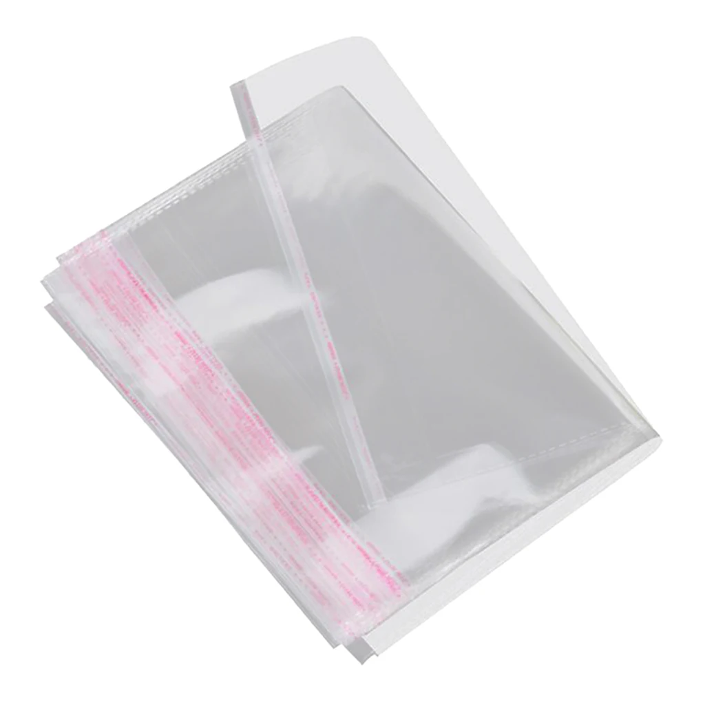 100 Pieces Clear Resealable Cellophane Cello Bags 11x8inch - Fits Prints & Photos - Self Seal Bag Storage Pouch Organizer