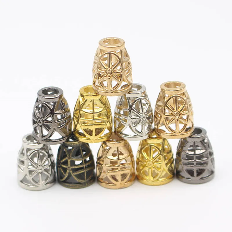 10Pcs Metal Hanging Bell Hanging Rope Deduction DIY Decorative Buckles Ropes Buckles Down Jacket Pants Headbands Rope Button decorative buckles ropes