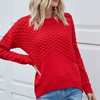 

Laamei Women Sweaters Autume Loose Pullovers Female O-neck Cutout Knitted Sweater Pullover Ladies Sweaters Casual Streetwear