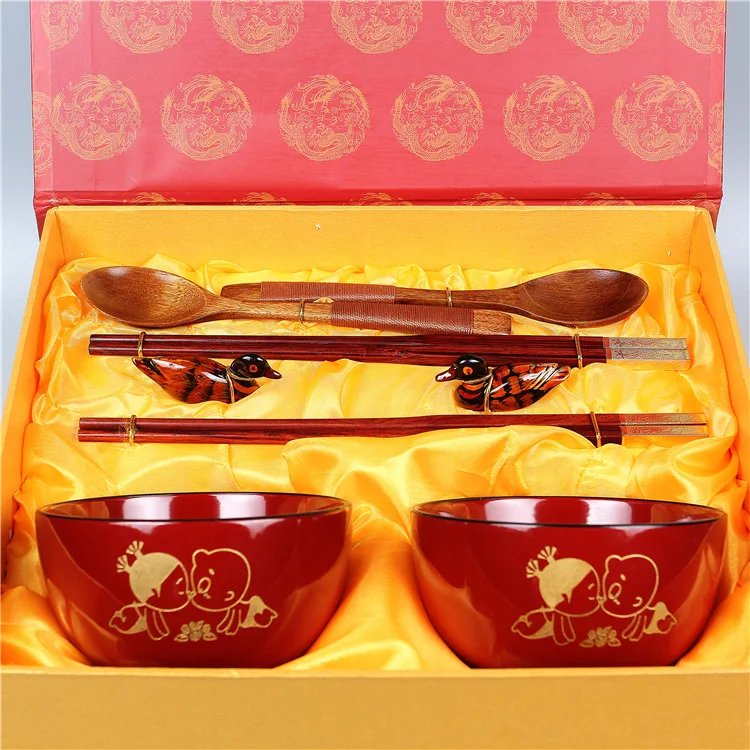 High-end de madeira utensílios de mesa conjunto