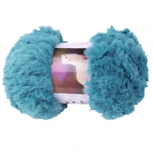 50g/Roll Crochet Thread Yarn Hair Wool Cashmere for Hand Knitting Crochet Sweater Thread Baby Clothes Scarf Fluffy Mink Yarn Deep Lake Blue