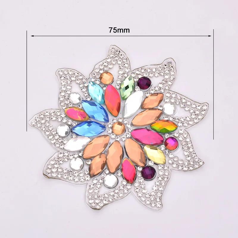 JUNAO-1pcs-75mm-Hotfix-Mix-Color-Flowers-Rhinestones-Patches-Glass-Beads-Appliques-Iron-On-Patches-for (2)