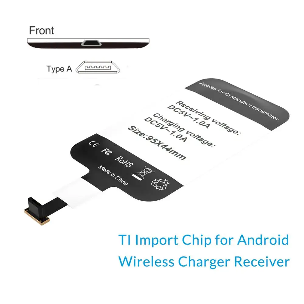 ORICO QI Беспроводное зарядное устройство приемник для iPhone беспроводной зарядный приемник для телефона Micro usb type-c - Цвет: TI For Type-A