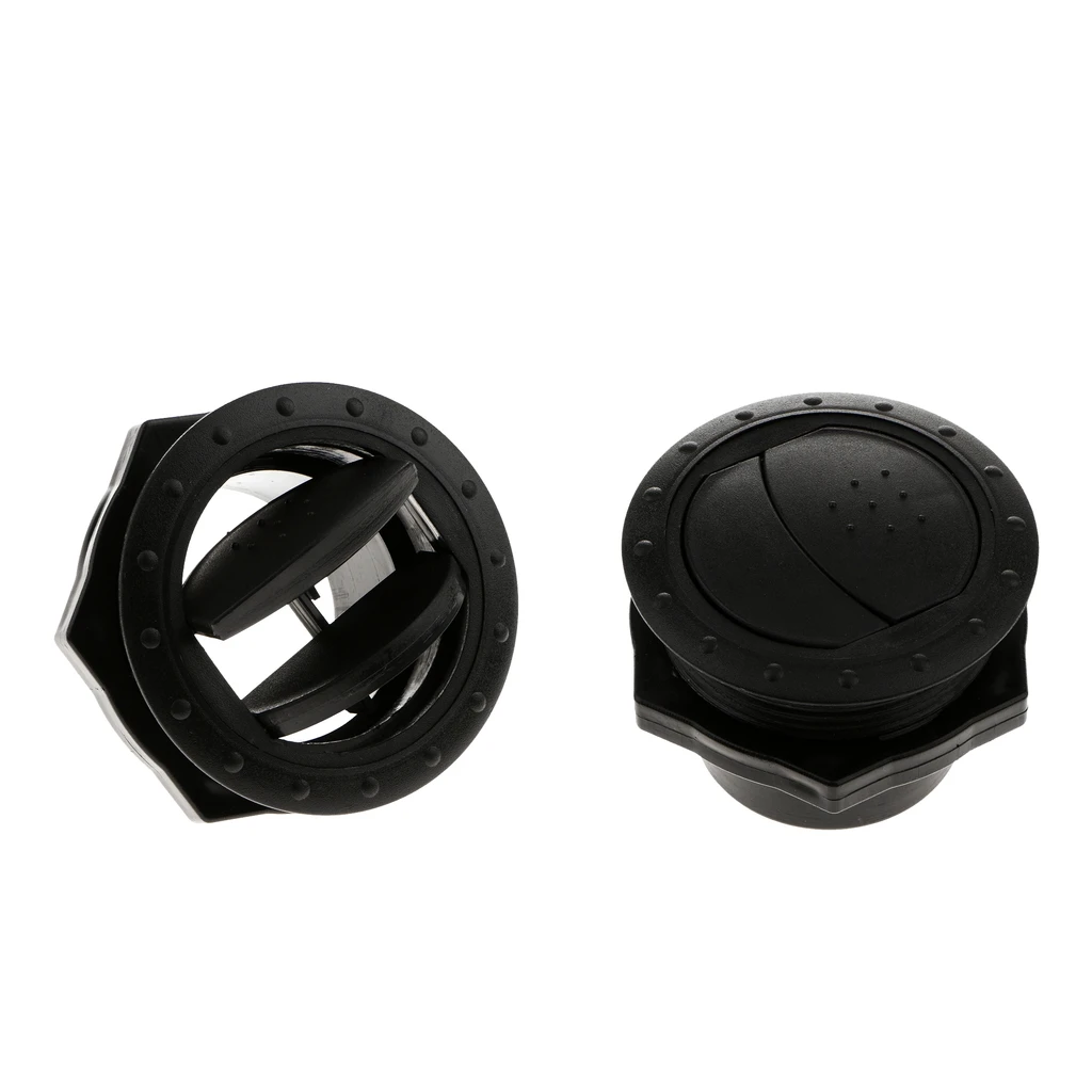 Set of 2 Universal RV Yacht Side Roof A/C Air Vent Exhaust Outlet, Install Hole: 60mm, Easy Installtion, Black