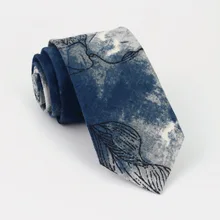7 см Модный мужской галстук унисекс высокого класса Ретро этнический стиль классический пейзаж цветочный узор хлопчатобумажный галстук подарки