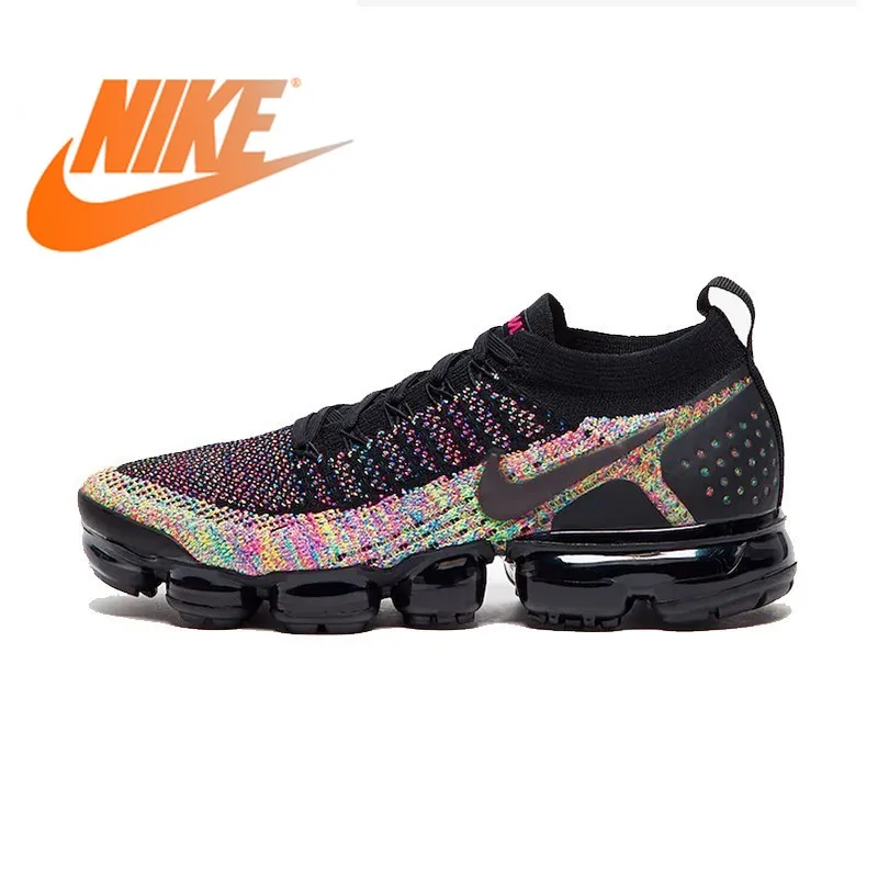 Оригинальные подлинные женские кроссовки для бега NIKE Air Max Vapormax Flyknit, уличная спортивная обувь, низкая, удобная, ударная, 942843