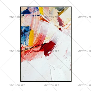 

100% Handmade Palette Knife High Skilled Handmade High Quality Colorful Abstract Pop Oil Painting On Canvas Big Paintings