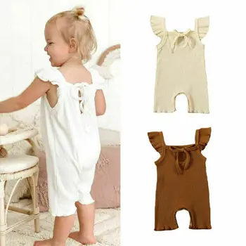 

3-18M Summer Solid Infant Baby Girl Clothes Romper Bodysuit Jumpsuit Summer Lovely Outfit Sunsuit New Arrival Baby Clothing