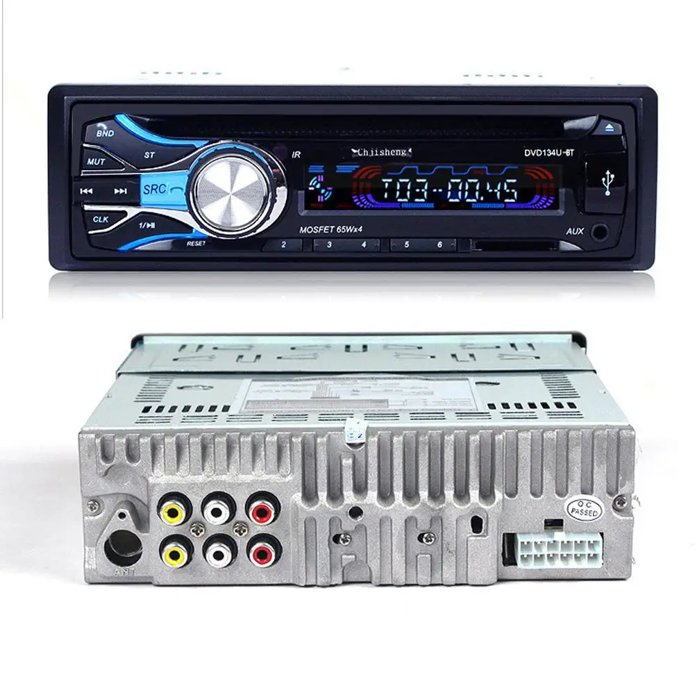 Универсальный 12 В Многофункциональный Bluetooth автомобильный CD/DVD/vcd плеер для аудио Радио 1 DIN Автомобильный MP3-плеер TF карта хост fm-радио