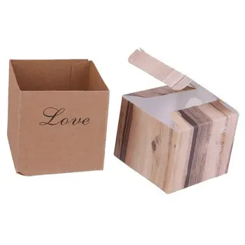 

New 50pcs Gift Box Candy Box Bonbonniere Rustic Kraft Paper Brown