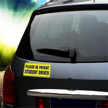 

Car Sticker Student Driver Car Signs For The Novice Beginner Yellow Bumper Decal Trunk Auto Car Sticker And Decals