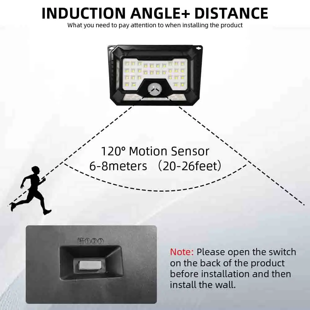 1/2/4PCS 66SMD Solar LED Light Outdoor Motion Sensor Four-sides Lighting High Brightness Waterproof for Garden Garage