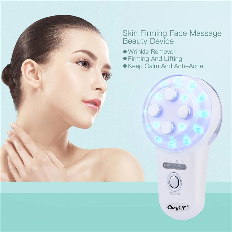 Günstig Elektroporation Mesotherapie LED Photon Lichttherapie RF EMS Haut Verjüngung Gesicht Hebe Straffen Massage Schönheit Lift Fest Dame