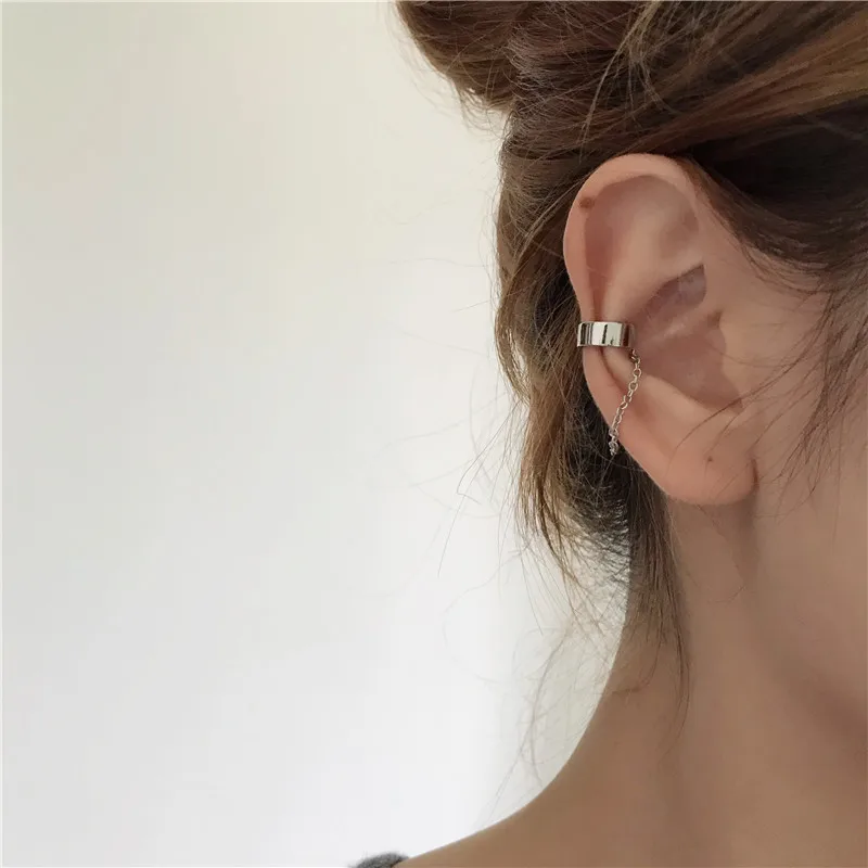 Timlee E039 Simple Fashion Punk Style Chain Alloy Clip Ear Cuff Popular Jewelry